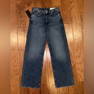 Rag & Bone The Logan Mid-Rise Wide Leg Feather-weight Jeans Size 25 Charlock